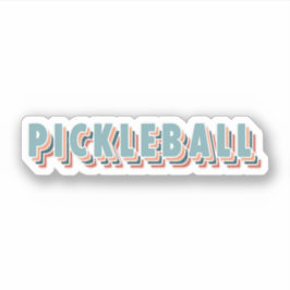 Pickleball in kleurrijke veelkleurige retro typogr sticker