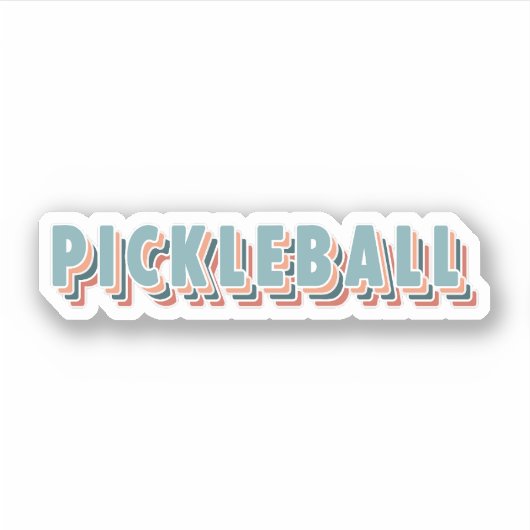 Pickleball in kleurrijke veelkleurige retro typogr sticker (Voorkant)