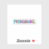 Pickleball in kleurrijke veelkleurige retro typogr sticker (Vel)