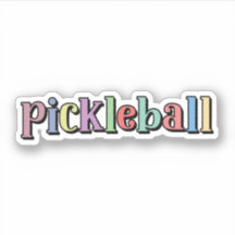 Pickleball in kleurrijke veelkleurige retro typogr