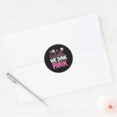 Pickleball - In oktober drinken we in roze Ronde Sticker (Envelop)