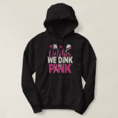 Pickleball in oktober gooien we in roze borstkas hoodie (Design voorkant)