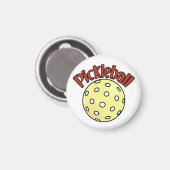 Pickleball in rood met gele bal magneet (Voorkant / Achterkant)