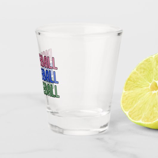 Pickleball in Roze Blauw Groen Typografie Shot Glas (Rechts)