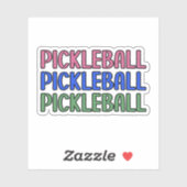 Pickleball in Roze Blauw Groen Typografie Sticker (Vel)