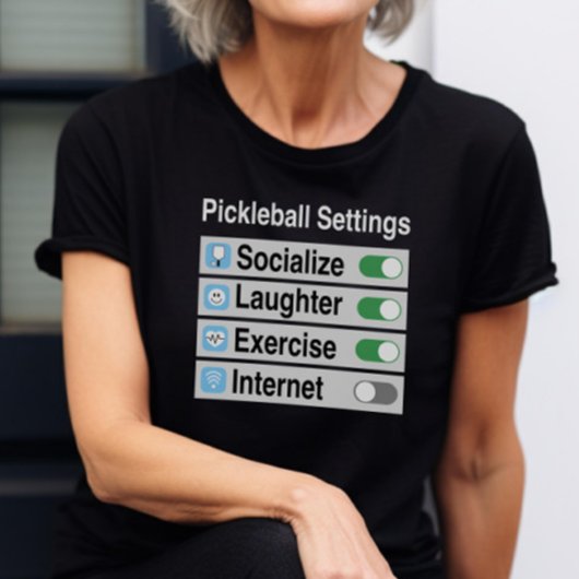 Pickleball Instellingen Socialize Lachoefening T-shirt