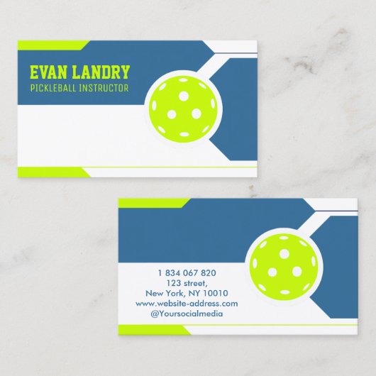 Pickleball Instructor Visitekaartje (Voorkant / Achterkant)