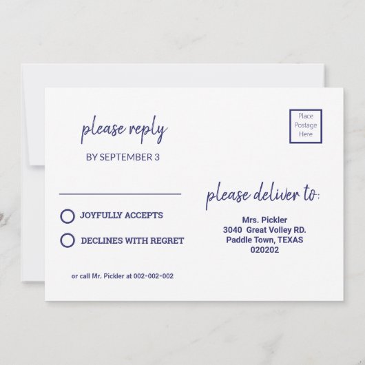 🤩 Pickleball Invitation + RSVP Kaart (Achterkant)