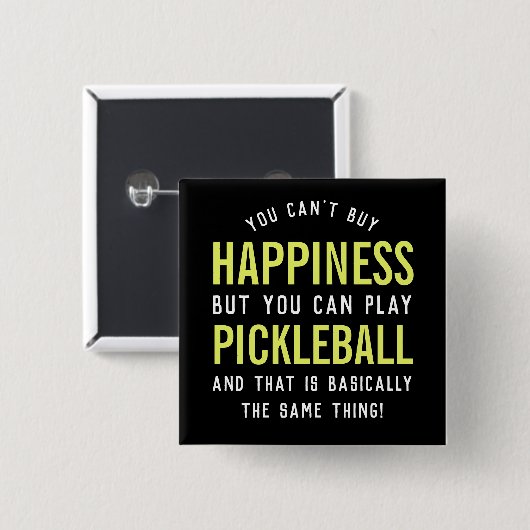 Pickleball is geluk vierkante button 5,1 cm (Voorkant /achterkant)