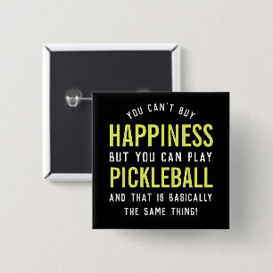 Pickleball is geluk vierkante button 5,1 cm