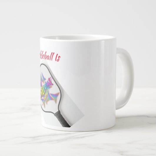 Pickleball is Geweldige koffie-Mok Grote Koffiekop (Voorkant rechts)