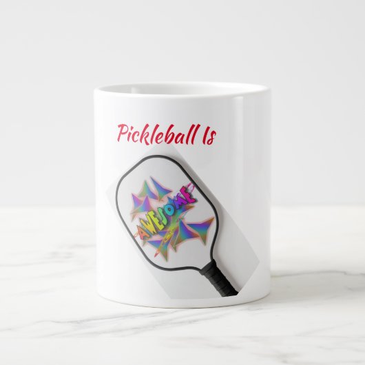 Pickleball is Geweldige koffie-Mok Grote Koffiekop (Voorkant)