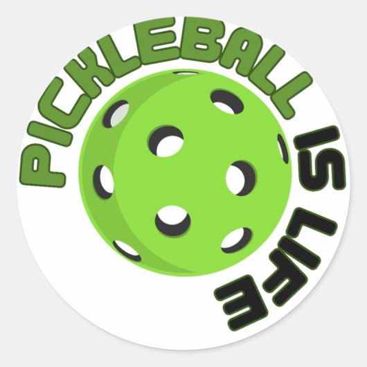 Pickleball is het leven ronde sticker (Voorkant)