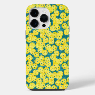 Pickleball is Leven - Geel op Teal iPhone 14 Pro Max Hoesje