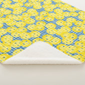 Pickleball is Life - Geel op Donkerblauw Sherpa Deken (3/4)