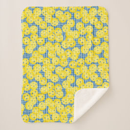 Pickleball is Life - Geel op Donkerblauw Sherpa Deken