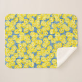 Pickleball is Life - Geel op Donkerblauw Sherpa Deken (Voorkant (horizontaal))