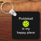 Pickleball is mijn gelukkig pleintje sleutelhanger (Voorkant)