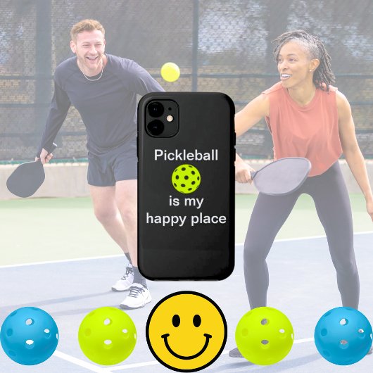 Pickleball is mijn gelukkige plaats grappig Case-Mate iPhone case
