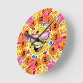 Pickleball is mijn gelukkige plek - kleurrijke afb ronde klok (Hoek)