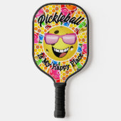 Pickleball is mijn gelukkige plek, kleurrijke graf pickleball paddle (Achterkant)
