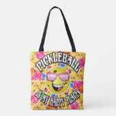 Pickleball is mijn Happy Place Canvas tas (Achterkant)