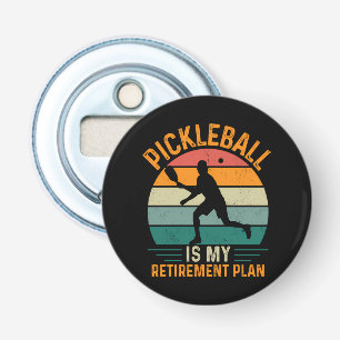 Pickleball is mijn pensioenplan button flesopener