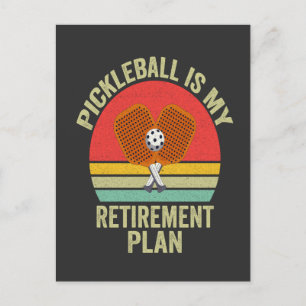 Pickleball Is mijn pensioenplan Funny Vintage Vade Briefkaart