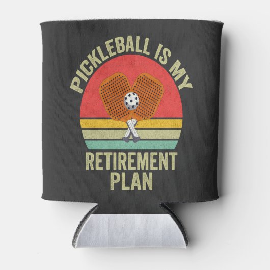 Pickleball is mijn pensioenplan Grappige vader Blikjeskoeler (Voorkant)