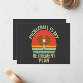 Pickleball is mijn pensioenplan Grappige  vader Notitiekaartje (Voorkant / Achterkant in situ)