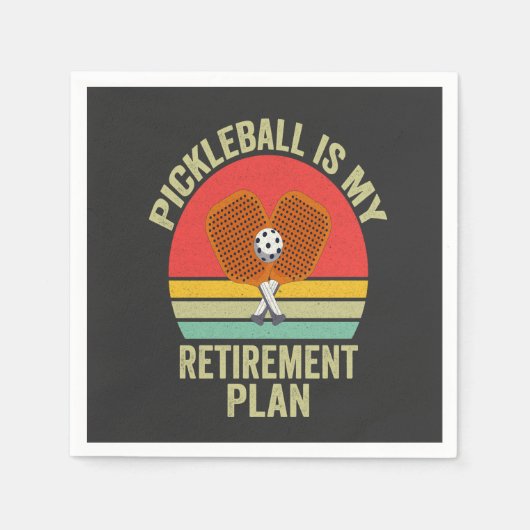 Pickleball is mijn pensioenplan Grappige  vader Servet (Voorkant)