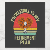 Pickleball is mijn pensioenplan Grappige  vader Wijn Etiket (Enkel label)
