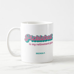 Pickleball is mijn pensioenplan Roze Turkoois Koffiemok