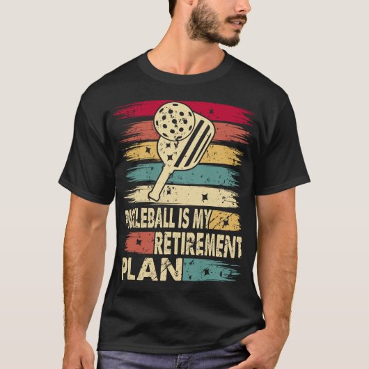 Pickleball is mijn pensioenplan t-shirt (Voorkant)