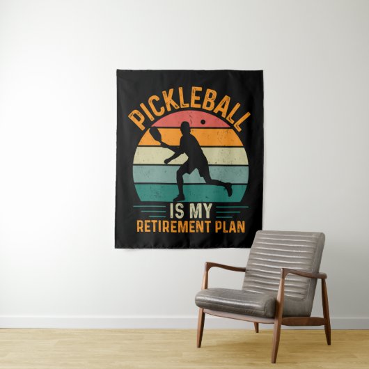 Pickleball is mijn pensioenplan wandkleed (In situ)