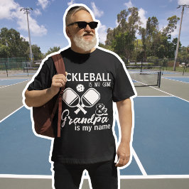 Pickleball is mijn spel opa is mijn naam zwart t-shirt