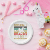 Pickleball is m'n pensioenplan. papieren bordje (Feest)