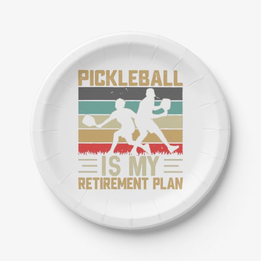 Pickleball is m'n pensioenplan. papieren bordje (Voorkant)
