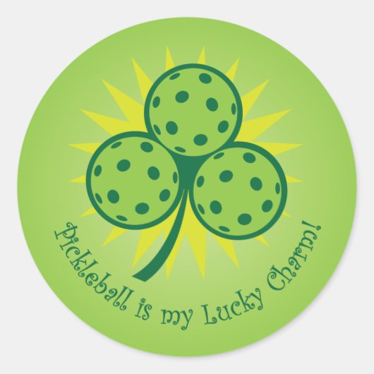 Pickleball is my lucky charm ronde sticker (Voorkant)