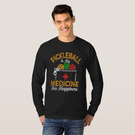 Pickleball Is My Medicine For Happiness Paddle Spo T-shirt (Voorkant volledig)