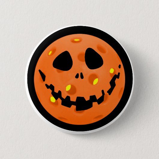 Pickleball Jack-o'-Lantern Skelet Halloween Ronde Button 5,7 Cm (Voorkant)