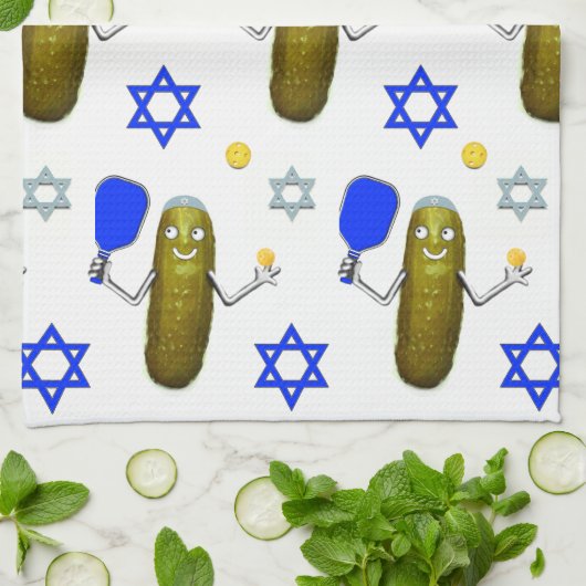 Pickleball Jewish Hanukkah Theedoek (Gevouwen)