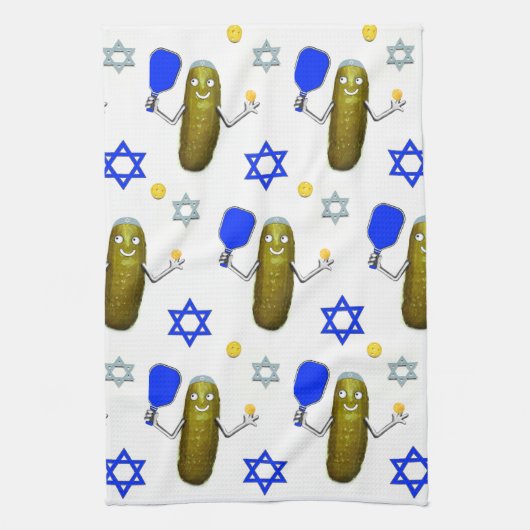 Pickleball Joods Hanukkah Theedoek (Verticaal)