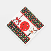 Pickleball Joy Christmas Party Rood Groen op Zwart Servet (Hoek)