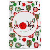 Pickleball Joy Christmas Party Rood Groen Zwart Medium Cadeauzakje (Voorkant)
