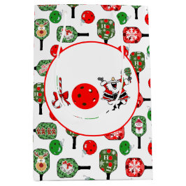 Pickleball Joy Christmas Party Rood Groen Zwart Medium Cadeauzakje