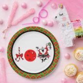 Pickleball Joy Christmas Party Rood Groen Zwart Papieren Bordje (Feest)