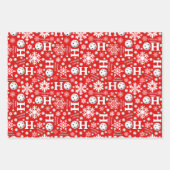 Pickleball Joy Christmas Party Rood Groene Ornamen Inpakpapier Vel (Voorkant 3)