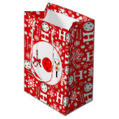 Pickleball Joy Christmas Party Rood Groene Ornamen Medium Cadeauzakje (Voorkant Gekanteld)