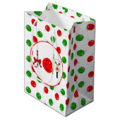 Pickleball Joy Christmas Party Rood Groene Ornamen Medium Cadeauzakje (Voorkant Gekanteld)